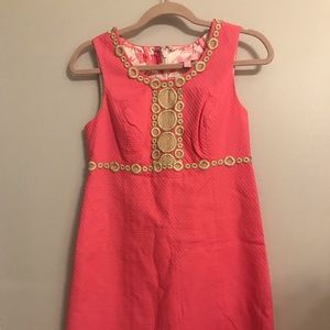 Adorable hot pink and gold sheath  dress